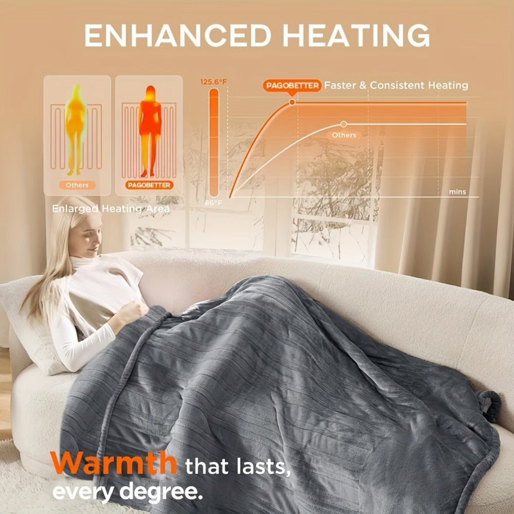 Premium Double-Sided Electric Heating Throw Blanket (160x130cm)