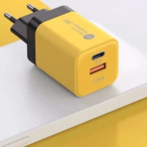 38W Dual-Port USB & Type-C Super Fast Charger Adapter