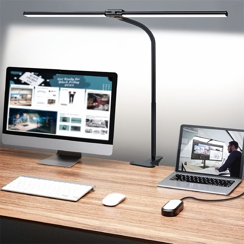 Gooseneck LED Desk Lamp with USB Clamp – Flexible Study & Office Reading Light for Home and Work