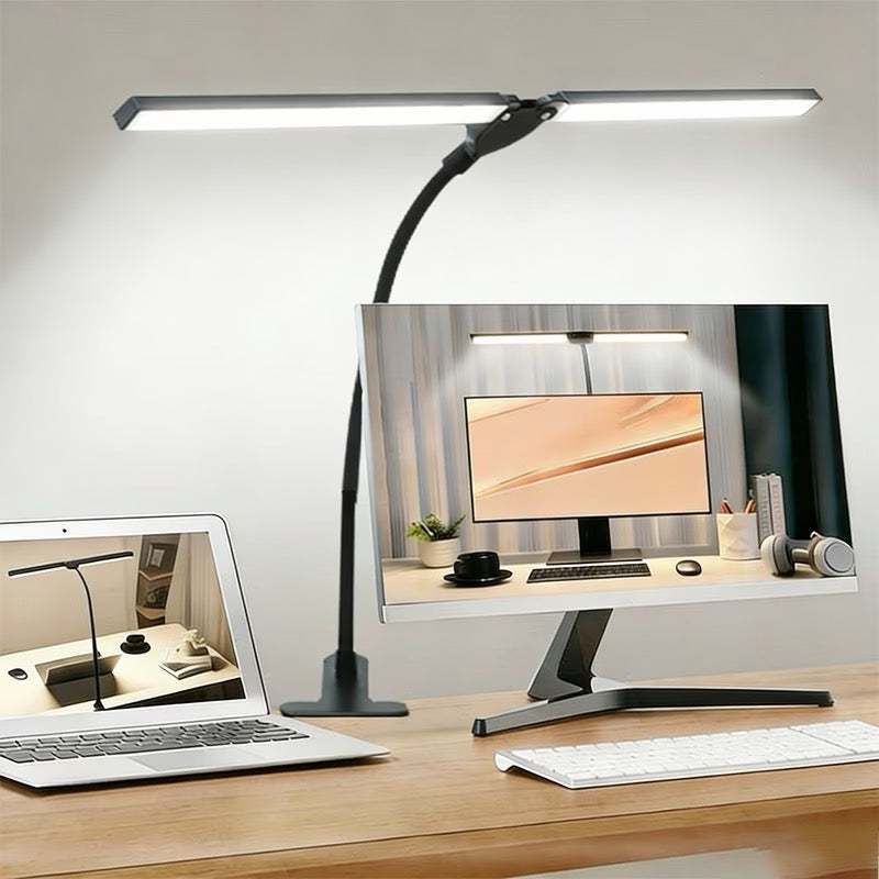 Gooseneck LED Desk Lamp with USB Clamp – Flexible Study & Office Reading Light for Home and Work