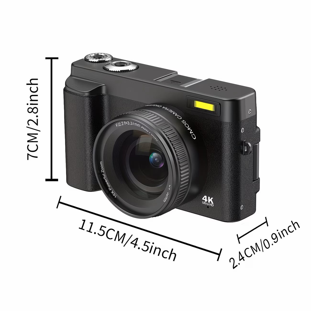 SONGDIAN 4K 48MP Vlogging Camera with 180° Flip Screen & 32GB Kit