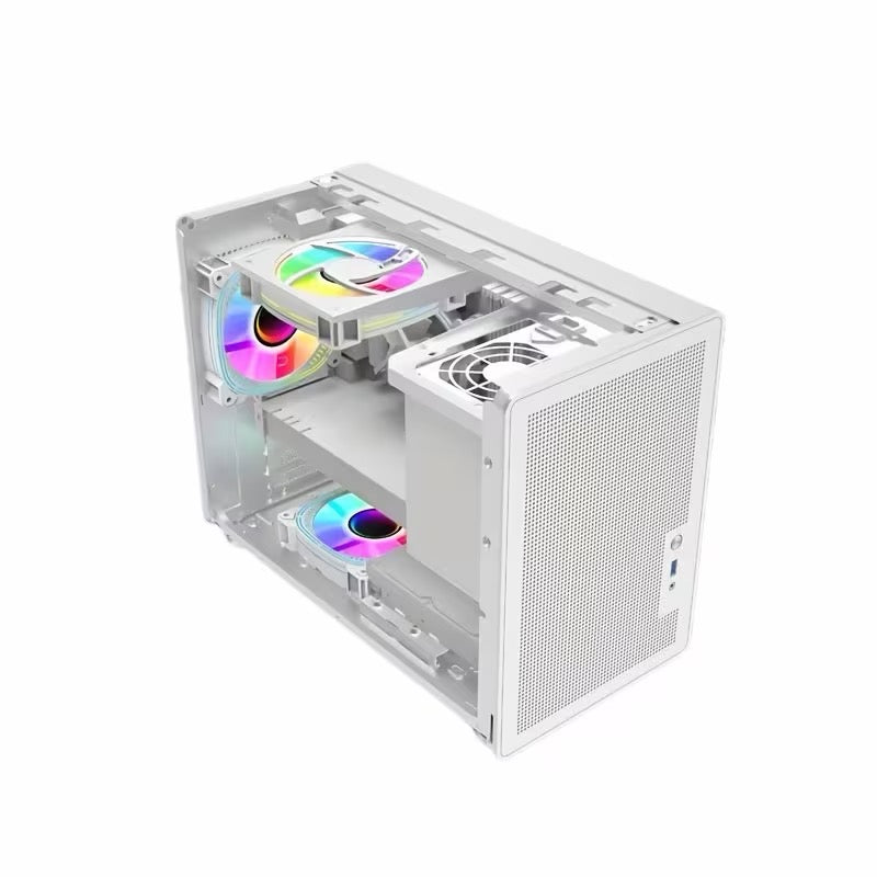 White Mini High-Performance MATX/ITX Portable Gaming PC Case