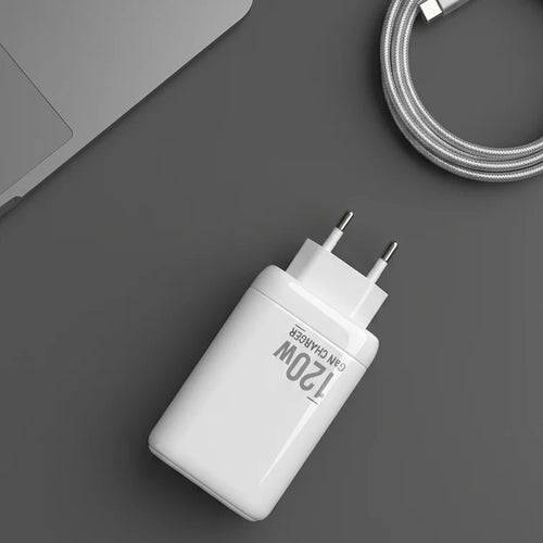 120W Triple-Port USB & Dual Type-C Fast Charger Adapter